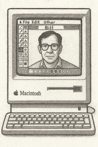 Bill Atkinson inside MacPaint